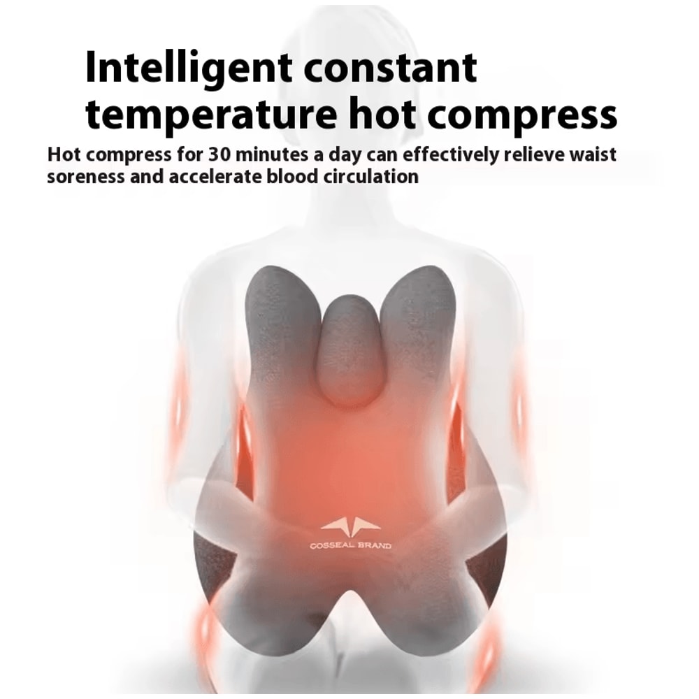 Universal Car Massage Seat Cushion Set Hot Compress Lumbar Headrest Support Pillow For Neck Prote 5