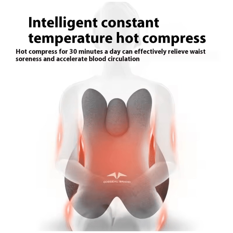 Universal Car Massage Seat Cushion Set Hot Compress Lumbar Headrest Support Pillow For Neck Prote 5