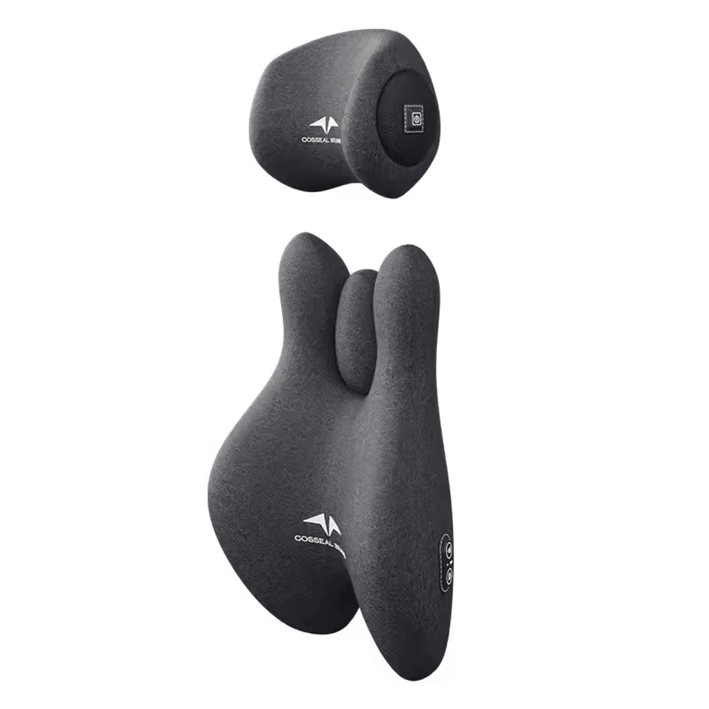 Universal Car Massage Seat Cushion Set Hot Compress Lumbar Headrest Support Pillow For Neck Prote 6