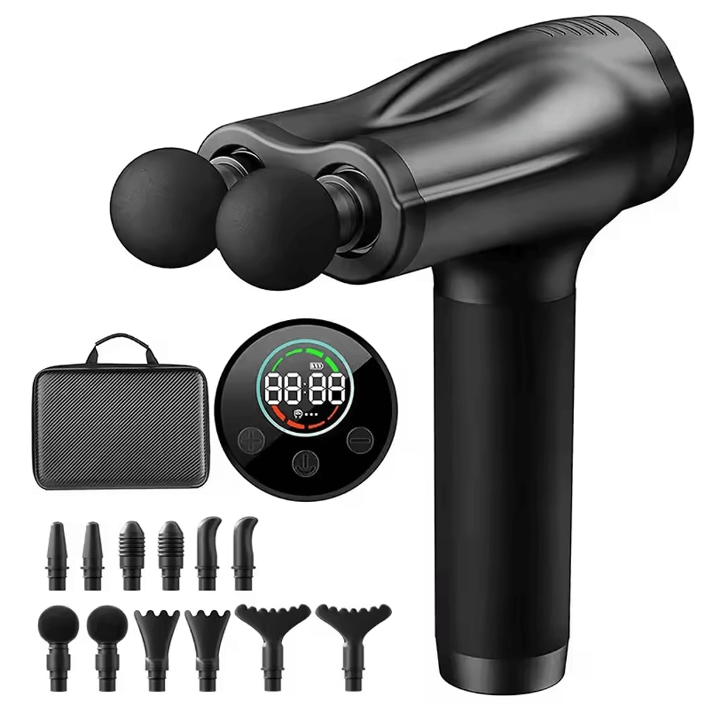 Double Head Mini Handheld Massage Gun Rechargeable Deep Tissue Percussion Muscle Massager 0