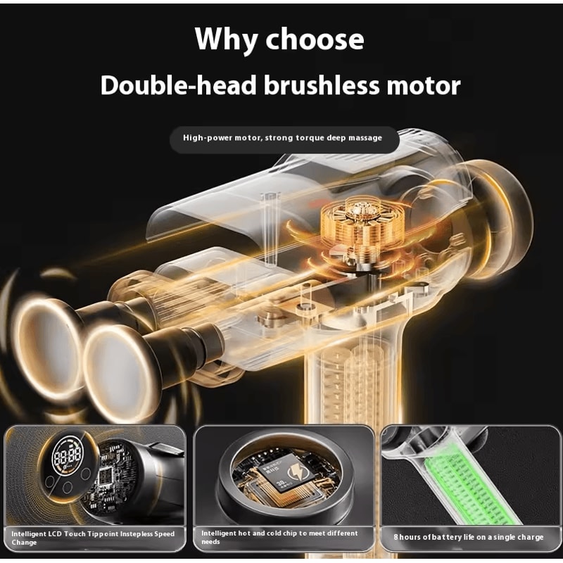 Double Head Mini Handheld Massage Gun Rechargeable Deep Tissue Percussion Muscle Massager 1