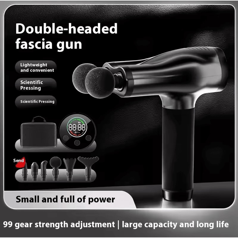 Double Head Mini Handheld Massage Gun Rechargeable Deep Tissue Percussion Muscle Massager 3