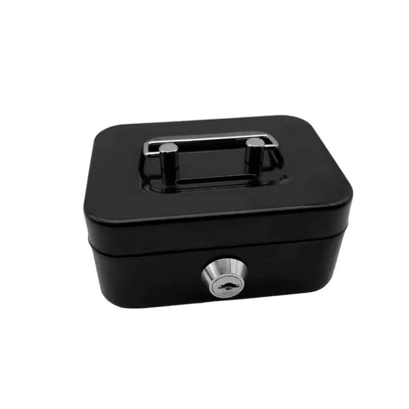 Portable Lockable Cash Box Creative Money Safe Box With Key Handle For Coins Cash Small Valuable 3