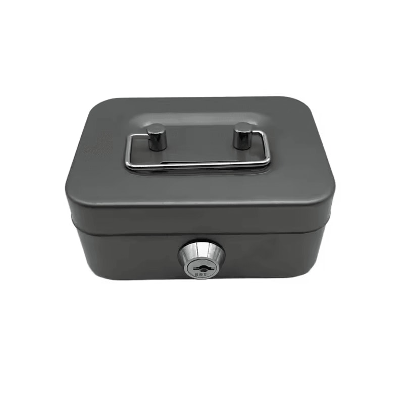 Portable Lockable Cash Box Creative Money Safe Box With Key Handle For Coins Cash Small Valuable 4
