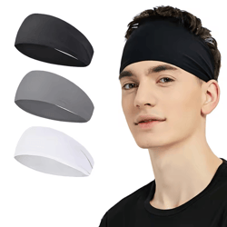sports sweat-absorbent headband | elastic satin fitness head band for men & women