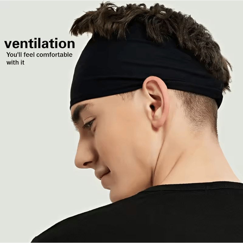 Sports SweatAbsorbent Headband Elastic Satin Fitness Head Band For Men Women 3