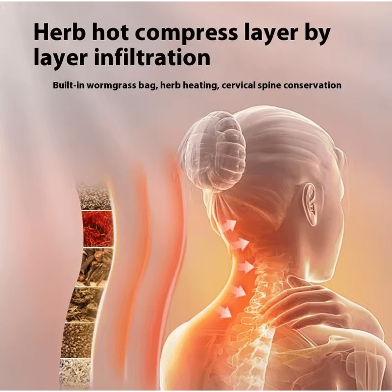 Upgraded Wormwood Hot Compress Cervical Pillow Therapeutic Heating Neck Cushion For Spine Support 2