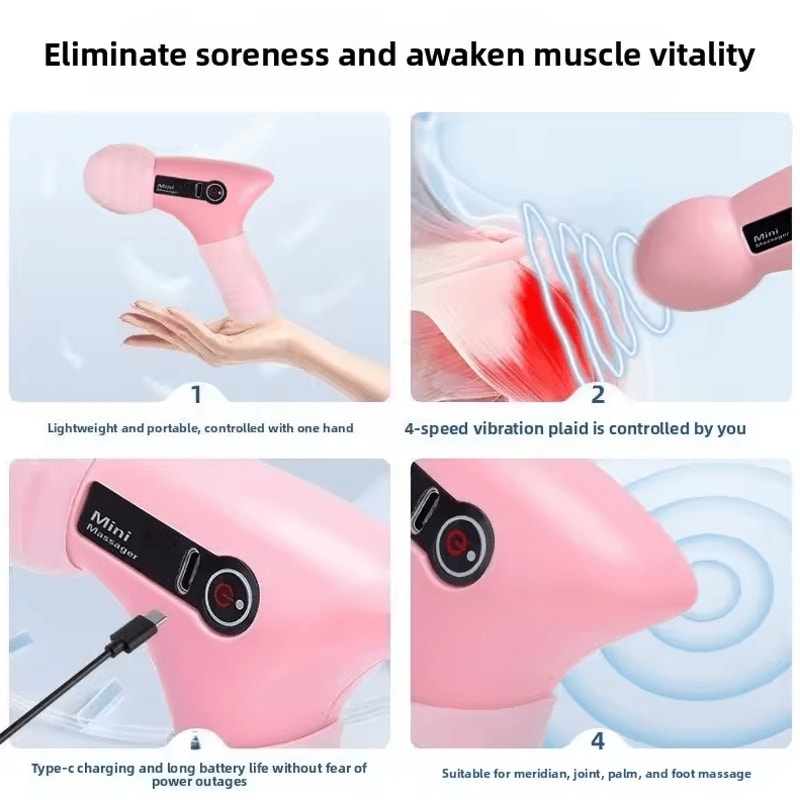 Handheld Wireless Mini Massage Gun Silent Electric Deep Tissue Vibration Massager Stick No Silicon 3
