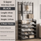 MultiLayer Clothes Shoe Rack FloorStanding Organizer With DIY Doorway Hanger Shelf 9