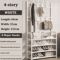MultiLayer Clothes Shoe Rack FloorStanding Organizer With DIY Doorway Hanger Shelf 10