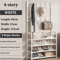 MultiLayer Clothes Shoe Rack FloorStanding Organizer With DIY Doorway Hanger Shelf 10