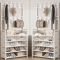 MultiLayer Clothes Shoe Rack FloorStanding Organizer With DIY Doorway Hanger Shelf 12