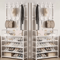 MultiLayer Clothes Shoe Rack FloorStanding Organizer With DIY Doorway Hanger Shelf 18