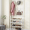 MultiLayer Clothes Shoe Rack FloorStanding Organizer With DIY Doorway Hanger Shelf 1