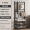 MultiLayer Clothes Shoe Rack FloorStanding Organizer With DIY Doorway Hanger Shelf 7