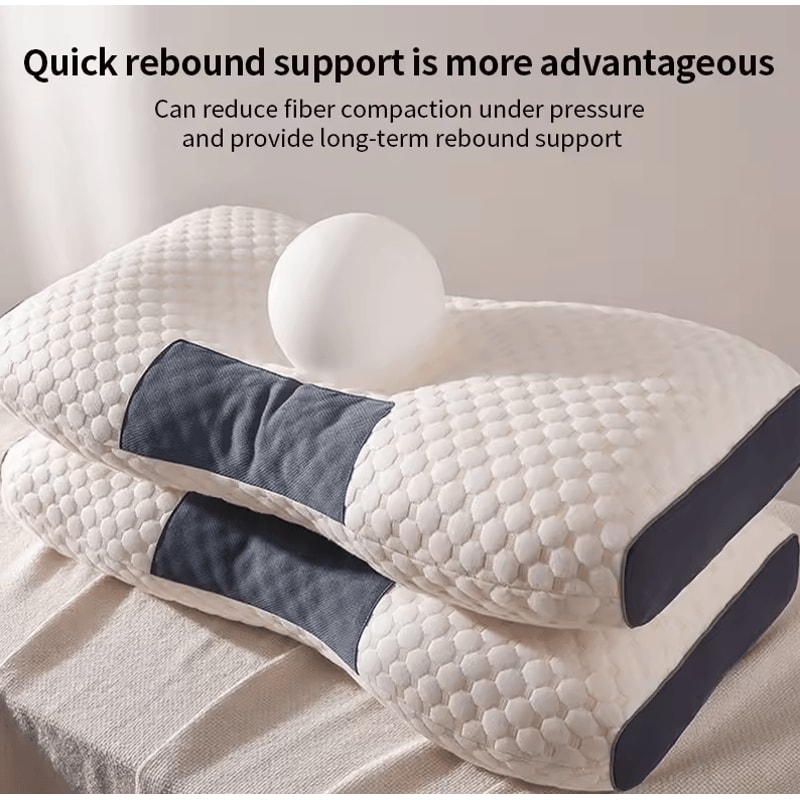 Orthopedic Cervical Neck Support Pillow Massage SPA Soybean Fiber Sleep Pillow 2