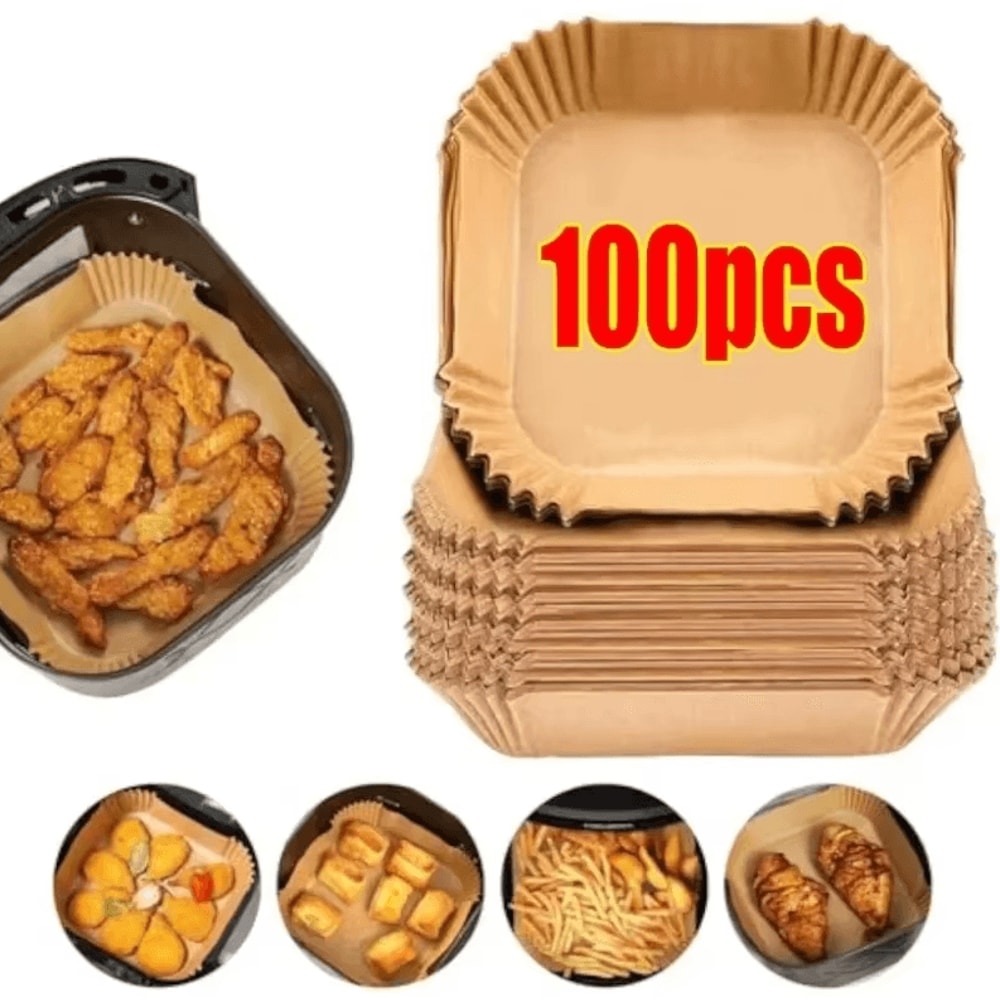 Air Fryer Disposable Liners NonStick Parchment Paper For Baking Roasting Microwave 50100 Pcs 0