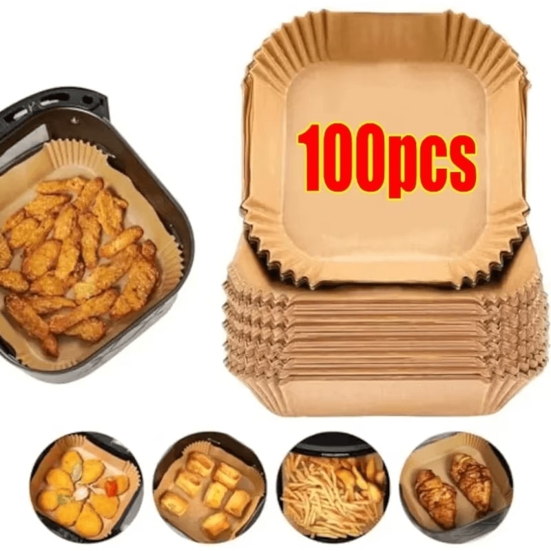 Air Fryer Disposable Liners NonStick Parchment Paper For Baking Roasting Microwave 50100 Pcs 0