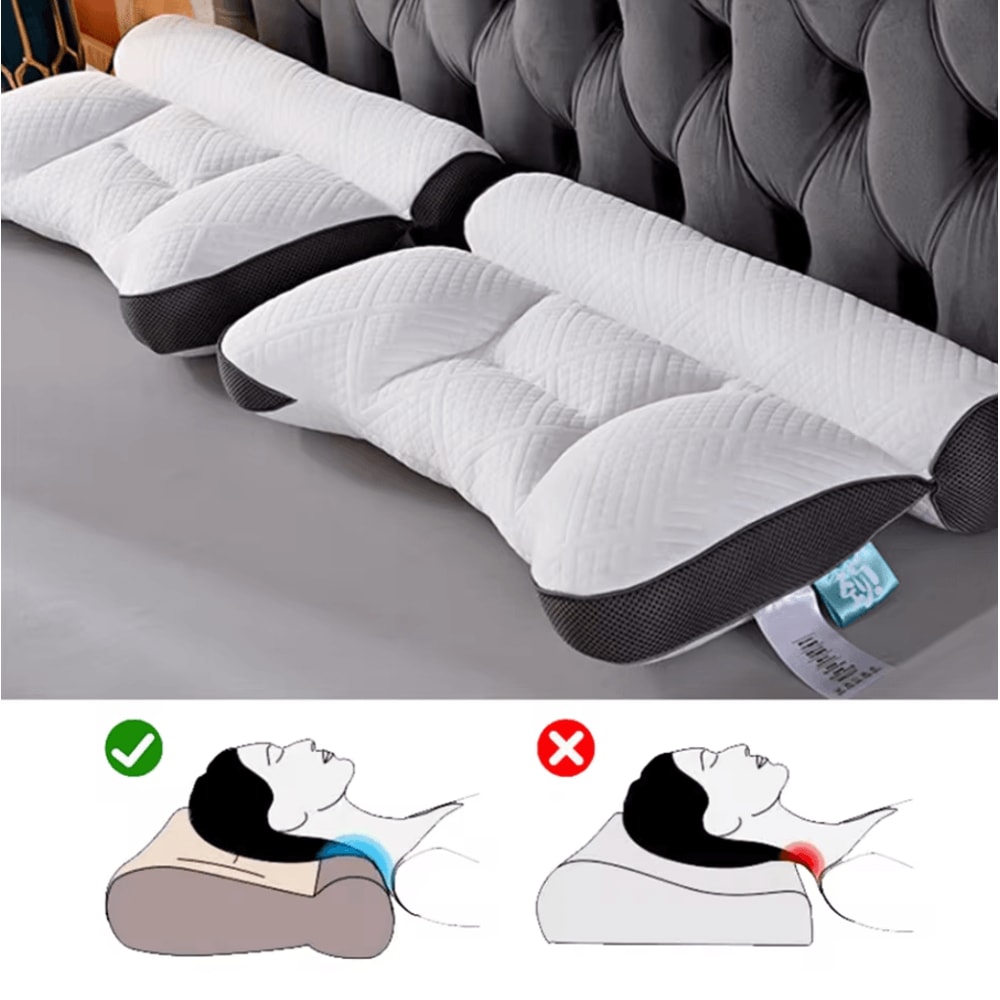 Memory Orthopedic Slow Rebound Pillow Ergonomic 157 By 236 In Cervical Support Cotton Sleep Pillow 4