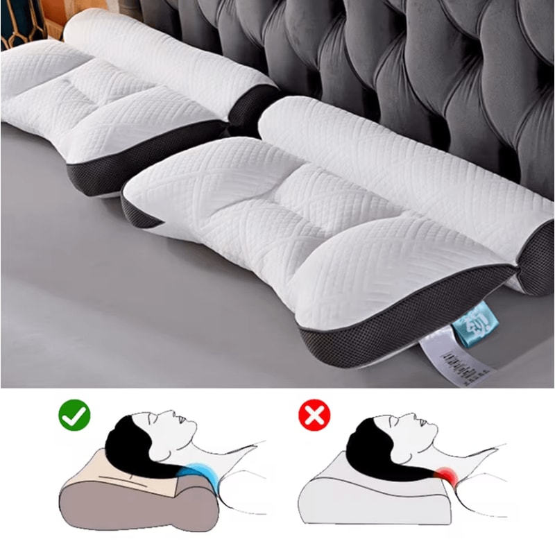 Memory Orthopedic Slow Rebound Pillow Ergonomic 157 By 236 In Cervical Support Cotton Sleep Pillow 4
