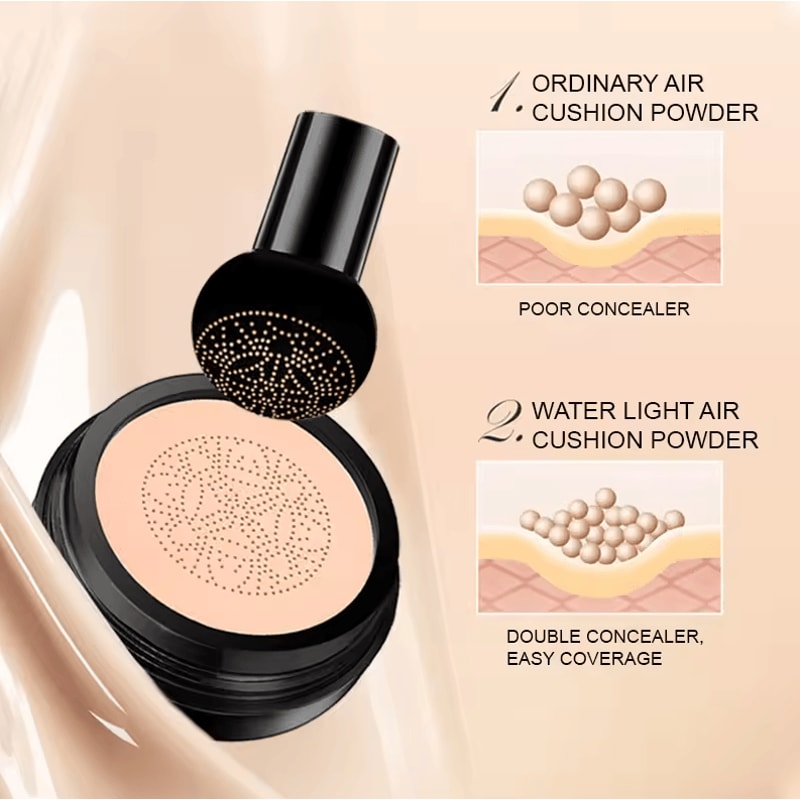 Ocheal BB Cream Air Cushion Compact Makeup Foundation Concealer With Mushroom Head Puff 1
