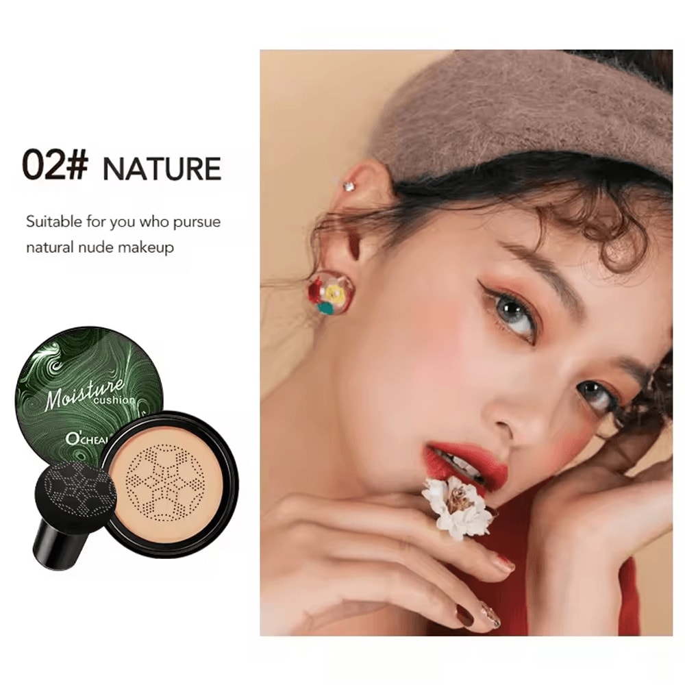 Ocheal BB Cream Air Cushion Compact Makeup Foundation Concealer With Mushroom Head Puff 5
