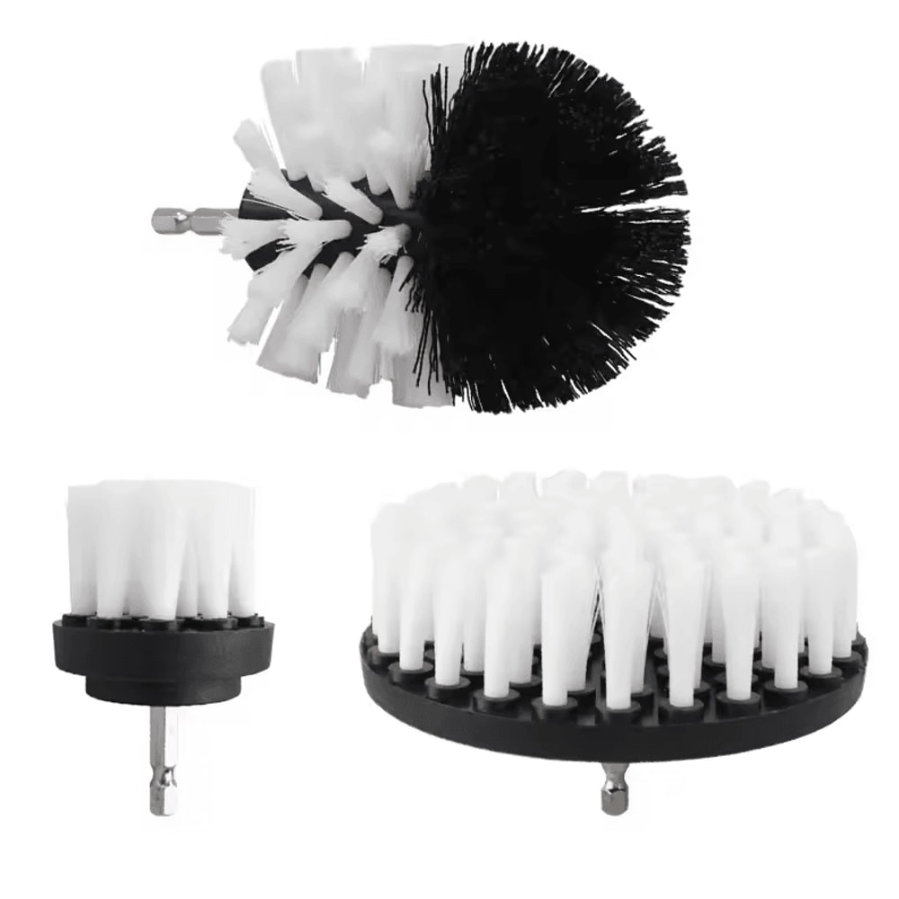 3Piece Electric Drill Scrubber Brush Kit Power Brush Heads For Carpet Glass Tires 2in 35in 4in 7