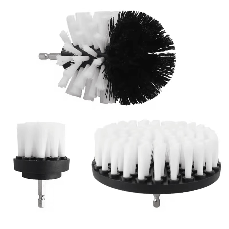 3Piece Electric Drill Scrubber Brush Kit Power Brush Heads For Carpet Glass Tires 2in 35in 4in 7