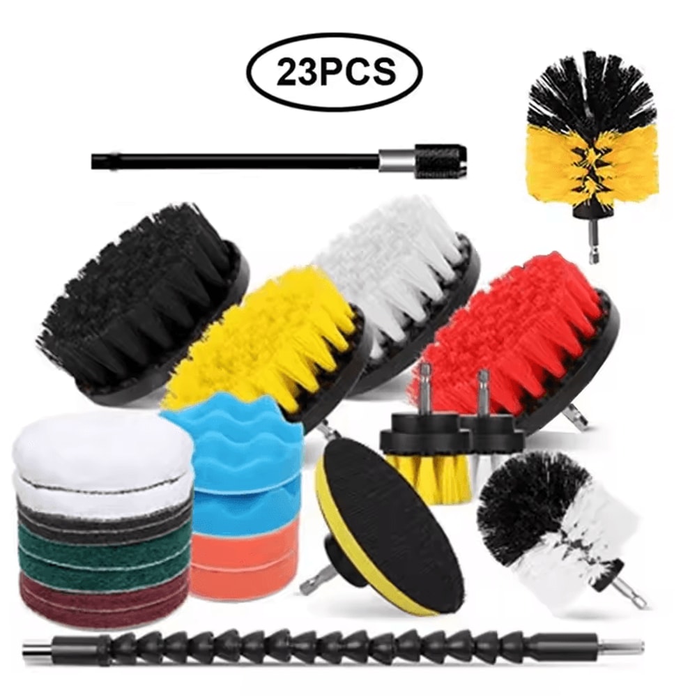 3Piece Electric Drill Scrubber Brush Kit Power Brush Heads For Carpet Glass Tires 2in 35in 4in 16