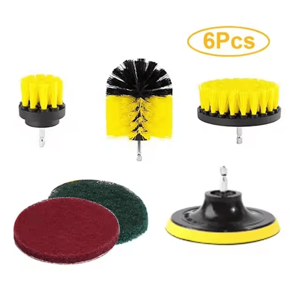 3Piece Electric Drill Scrubber Brush Kit Power Brush Heads For Carpet Glass Tires 2in 35in 4in 9