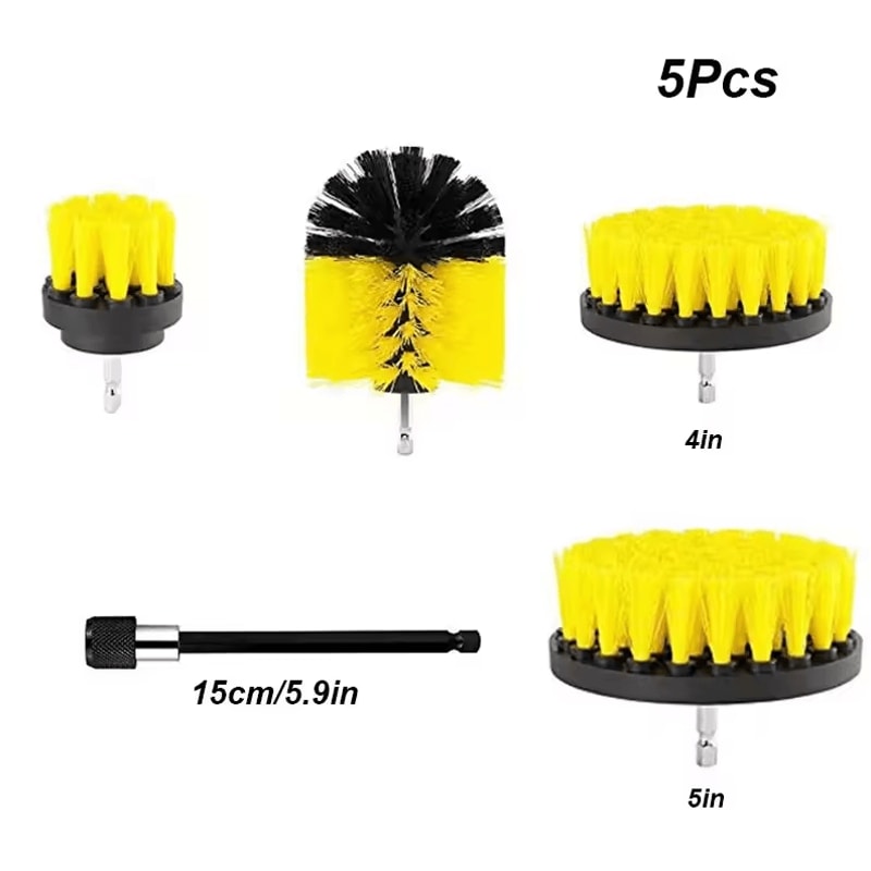 3Piece Electric Drill Scrubber Brush Kit Power Brush Heads For Carpet Glass Tires 2in 35in 4in 8