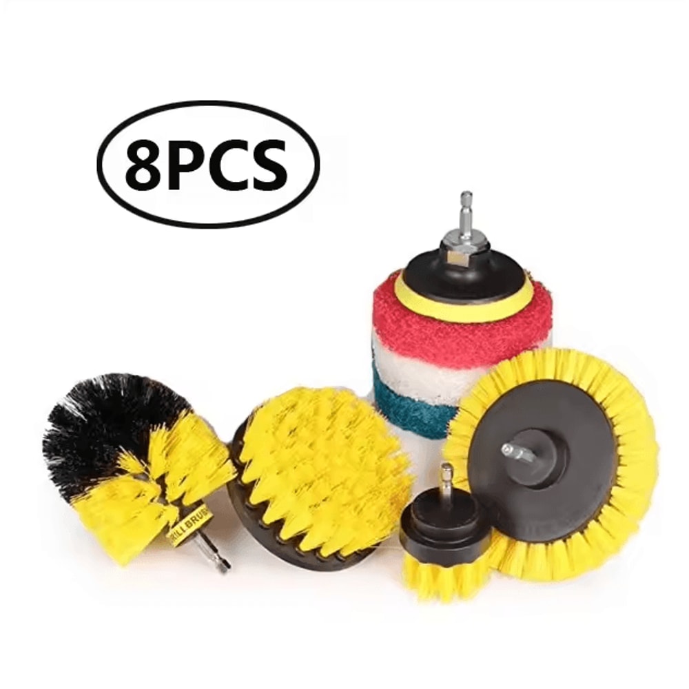 3Piece Electric Drill Scrubber Brush Kit Power Brush Heads For Carpet Glass Tires 2in 35in 4in 10
