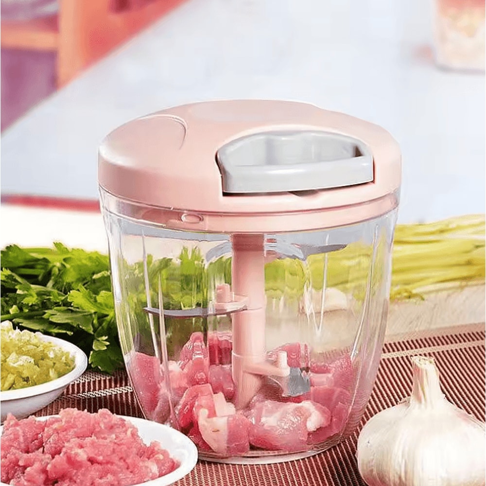 Manual Meat Garlic Chopper Rotate Garlic Press Crusher Vegetable Onion Cutter 500900 ML 11