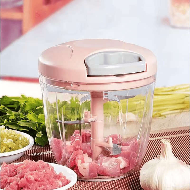 Manual Meat Garlic Chopper Rotate Garlic Press Crusher Vegetable Onion Cutter 500900 ML 11
