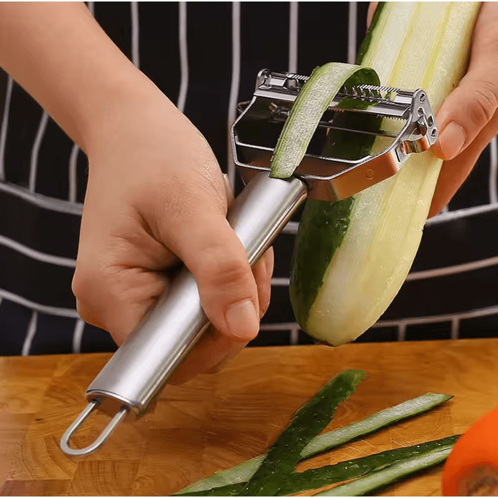 DoubleHead Stainless Steel Vegetable Peeler MultiFunction Fruit Melon Planer For Kitchen 1