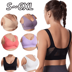 plus size seamless sports bra | wireless shockproof fitness & yoga crop top (up to 6xl)