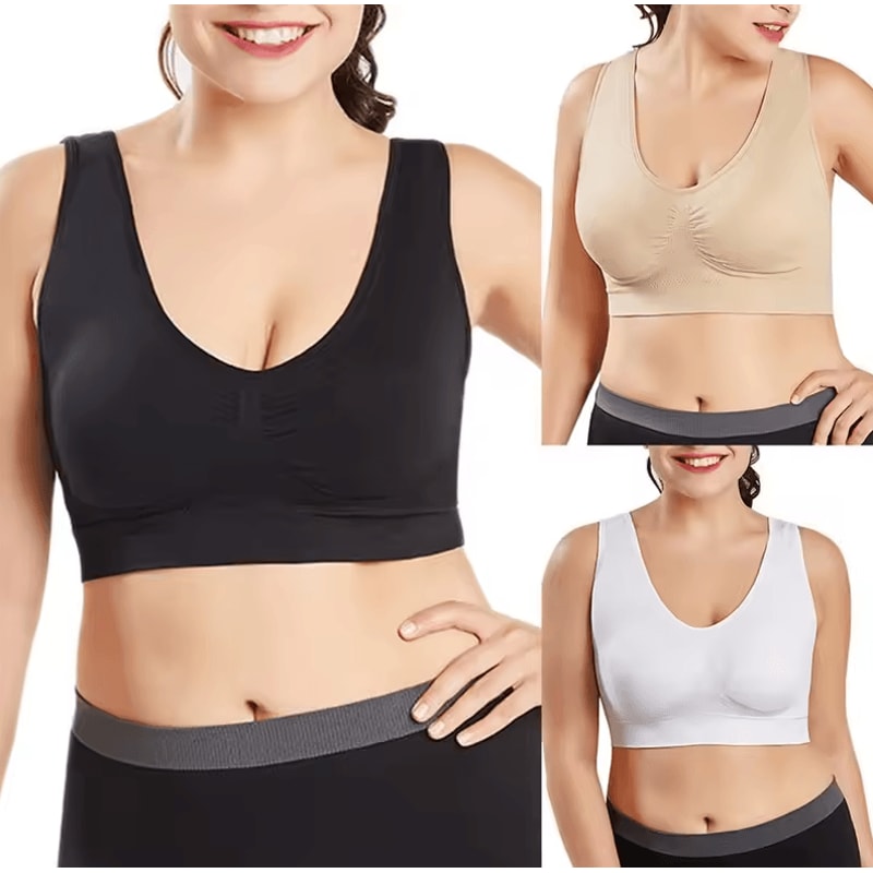 Womens Seamless Sports Bra Breathable Yoga Running Fitness Crop Top 1