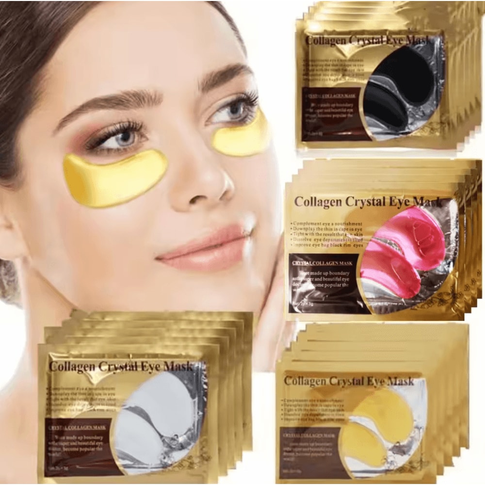 Gold Collagen Crystal Eye Mask 20 Pcs 10 Pairs Firming Moisturizing Nourishing UnderEye Skincare 0