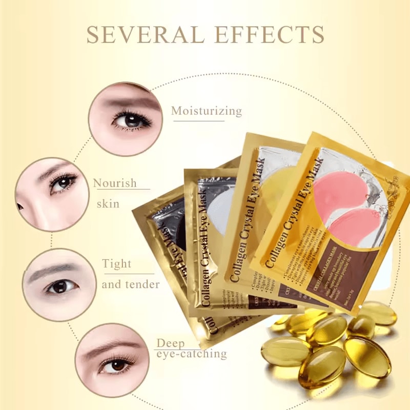 Gold Collagen Crystal Eye Mask 20 Pcs 10 Pairs Firming Moisturizing Nourishing UnderEye Skincare 2