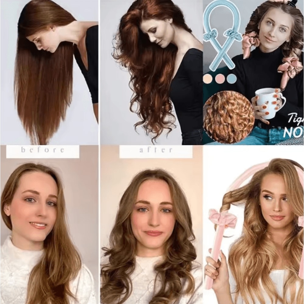 Luxury Silk Heatless Hair Curlers Headband NoHeat Curling Rod For Overnight Waves 3