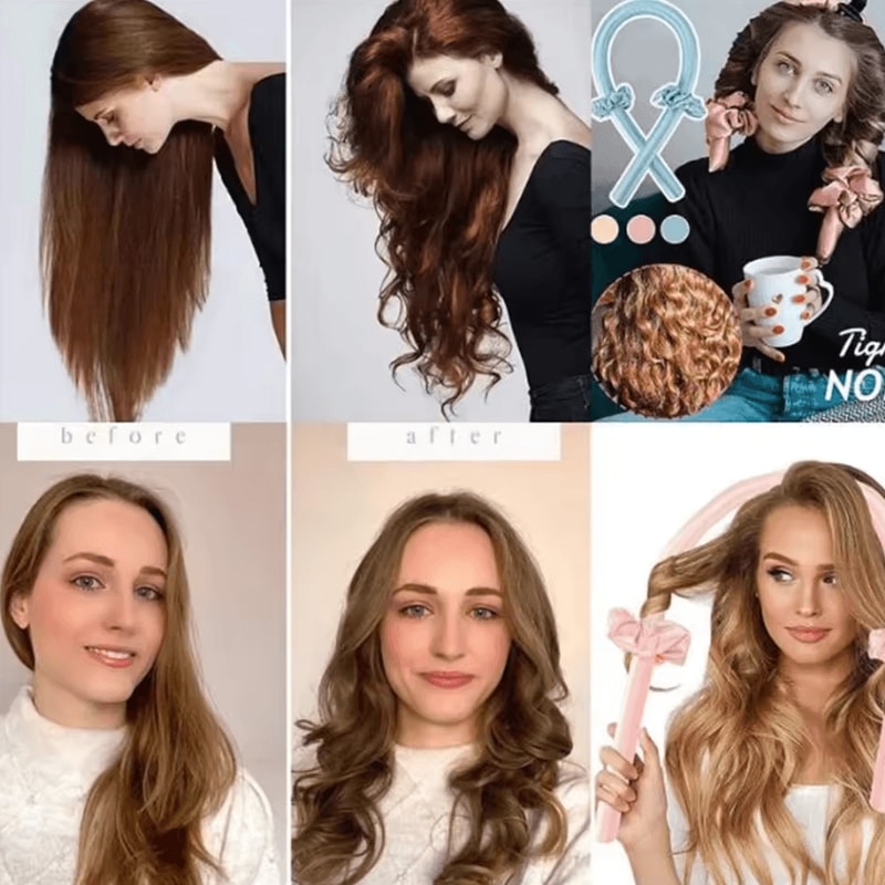 Luxury Silk Heatless Hair Curlers Headband NoHeat Curling Rod For Overnight Waves 3