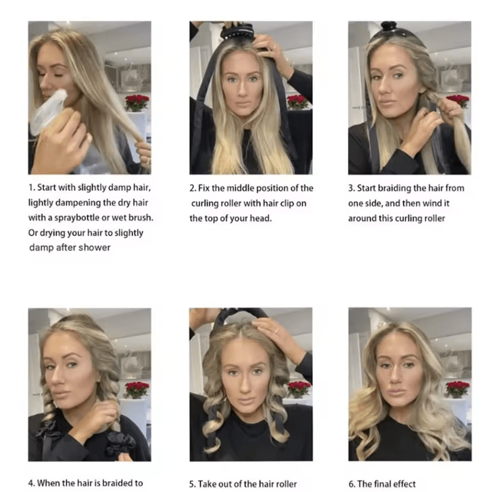 Luxury Silk Heatless Hair Curlers Headband NoHeat Curling Rod For Overnight Waves 5