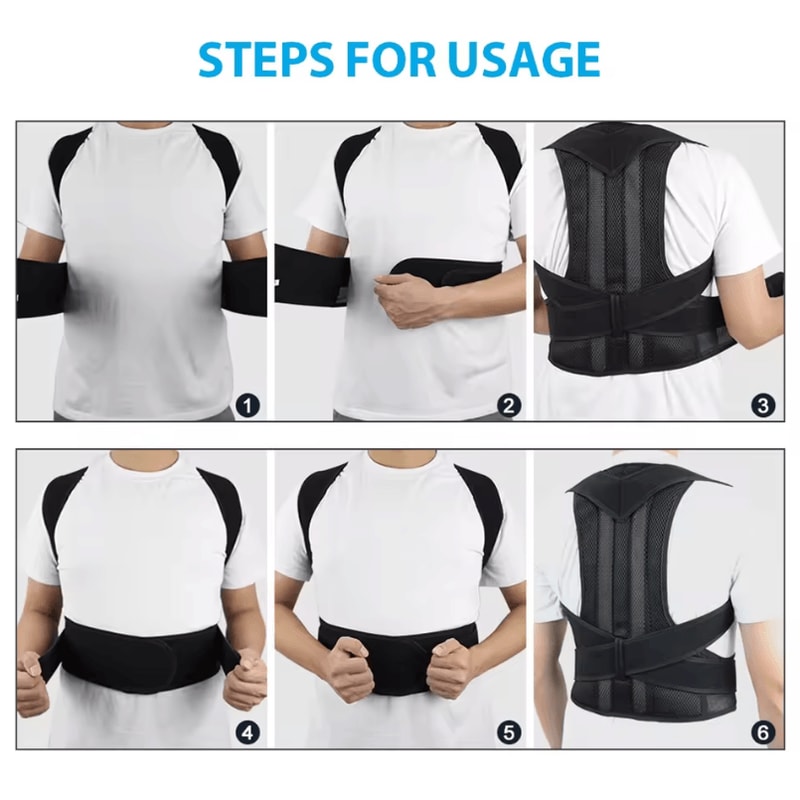 Upper Back Posture Corrector With Clavicle Support For Shoulder And Back Alignment 3