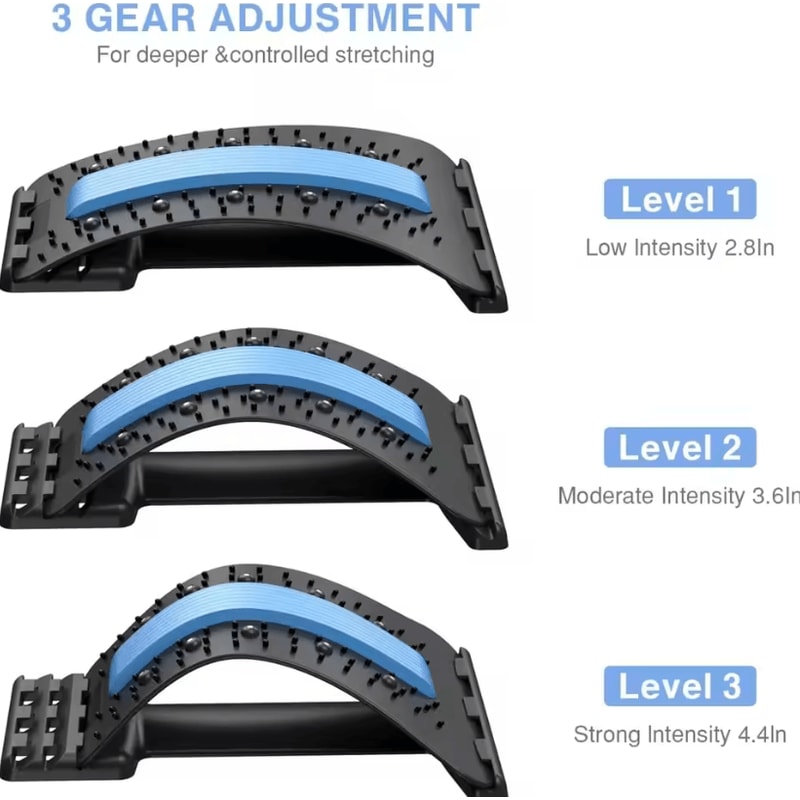 MultiLevel Back Stretcher For Back Pain Relief With Lower And Upper Back Support 1