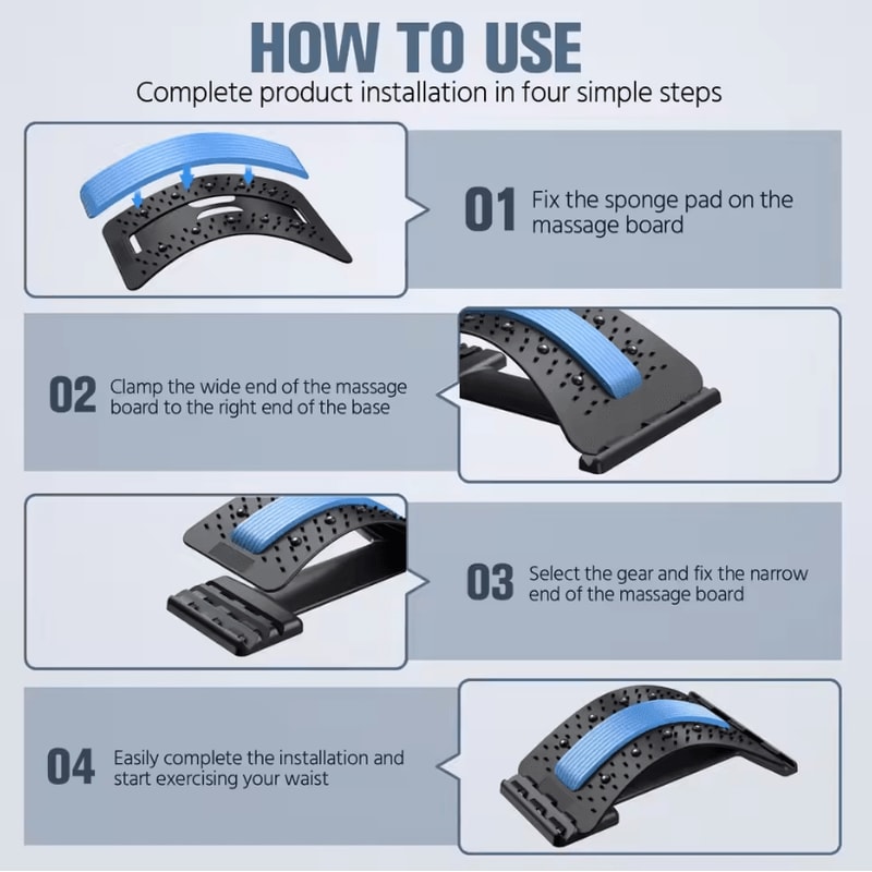 MultiLevel Back Stretcher For Back Pain Relief With Lower And Upper Back Support 3
