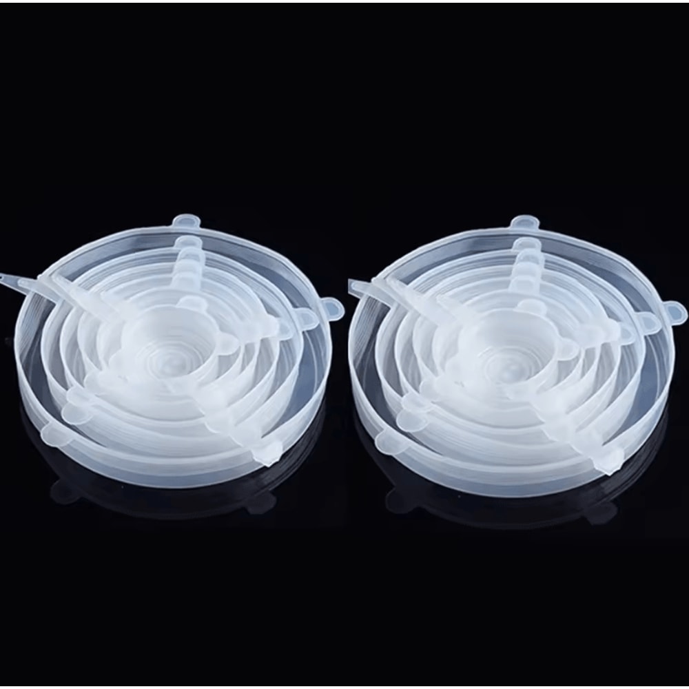 6 Pcs Silicone Cover Stretch Lids Universal Adaptable Kitchen Bowl Caps 11
