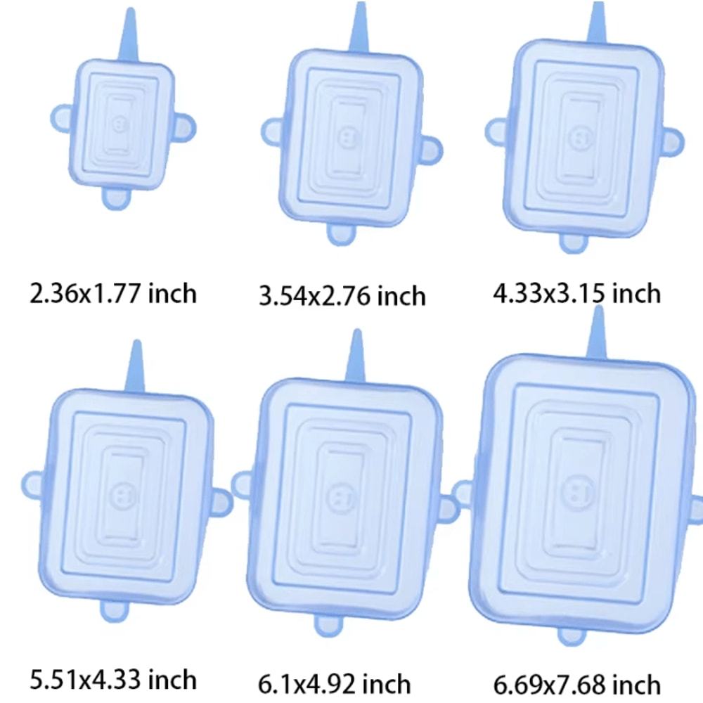 6 Pcs Silicone Cover Stretch Lids Universal Adaptable Kitchen Bowl Caps 4