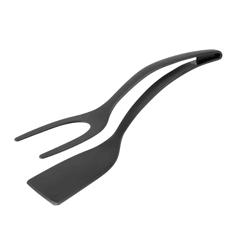 2 In 1 Nylon Grip Flip Tongs With Egg Spatula And Steak Turner Clamp 6