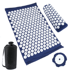 acupressure massage mat and pillow set for back and body pain relief