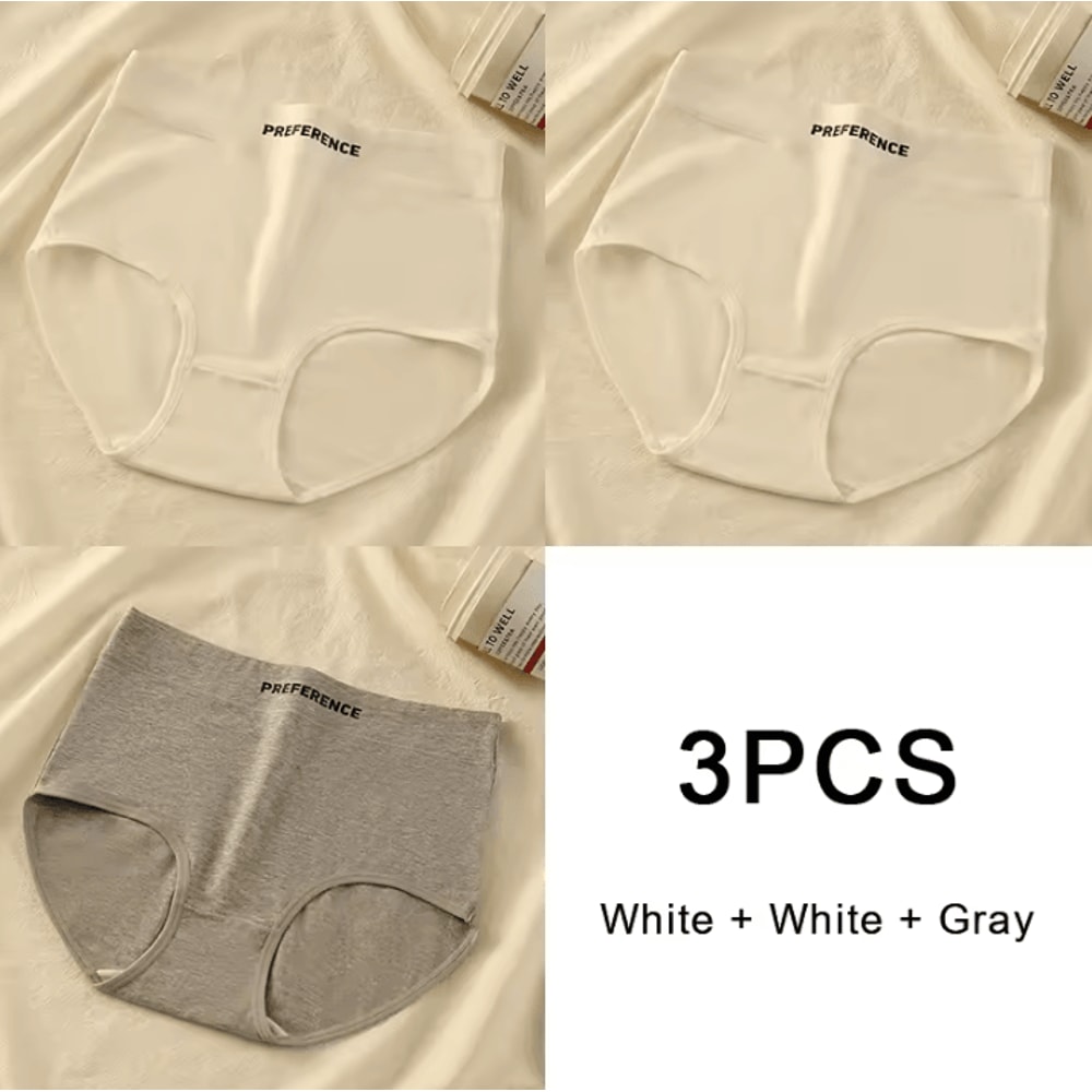 3PCS Womens Cotton HighWaist Breathable Underwear Panty Set 9